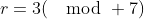 r=3(\mod 7)