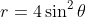 r=4\sin^2\theta