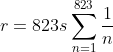 r=823s\sum_{n=1}^{823}\frac{1}{n}