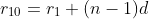r_{10}=r_1+(n-1)d