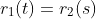 r_1(t)=r_2(s)