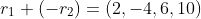 r_1+(-r_2)=(2,-4,6,10)