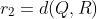 r_2=d(Q,R)