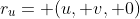 r_u= (u, v, 0)