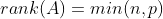 rank(A)=min(n,p)