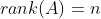rank(A)=n