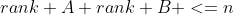 rank A+rank B <=n