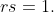 rs=1.