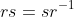 rs=sr^{-1}