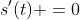 s'(t) =0