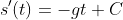 s'(t)=-gt+C