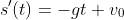 s'(t)=-gt+v_0