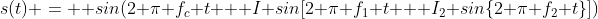 s(t) =  sin(2 \pi f_c t + I sin[2 \pi f_1 t + I_2 sin\{2 \pi f_2 t\}])