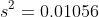 s^{2}=0.01056