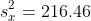 s^{2}_{x}=216.46