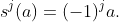s^j(a)=(-1)^ja.