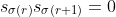 s_{\sigma(r)}s_{\sigma(r+1)}=0