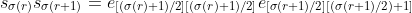 s_{\sigma(r)}s_{\sigma(r+1)}=e_{[(\sigma(r)+1)/2][(\sigma(r)+1)/2]}e_{[\sigma(r+1)/2][(\sigma(r+1)/2)+1]}