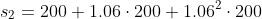 s_2=200+1.06\cdot200+1.06^2\cdot200