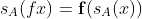 s_A(fx)=\mathbf{f}(s_A(x))
