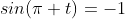 sin(\pi t)=-1