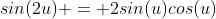 sin(2u) = 2sin(u)cos(u)