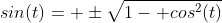 sin(t)= \pm\sqrt{1- cos^2(t)