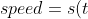 speed=s(t)=|r'(t)|=\sqrt{2-2\cos t}