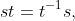 st=t^{-1}s,