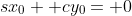sx_0+ cy_0= 0