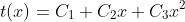 t(x)=C_1+C_2x+C_3x^2