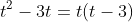 t^2-3t=t(t-3)