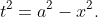 t^2=a^2-x^2.