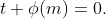 t \phi(m)=0.