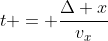t = \frac{\Delta x}{v_x}