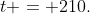 t = 210.
