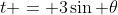 t = 3\sin \theta