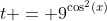 t = 9^{\cos^2(x)}