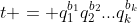 t = q_1^{b_1}q_2^{b_2}...q_k^{b_k}
