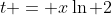 t = x\ln 2
