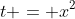 t = x^2