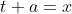 t+a=x