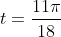 t=\frac{11\pi}{18}