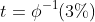 t=\phi^{-1}(3\%)