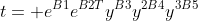 t= e^{B1}e^{B2T}y^{B3}y^{2B4}y^{3B5}