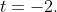 t=-2.