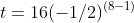 t=16(-1/2)^{(8-1)}