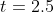 t=2.5