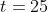 t=25