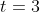 t=3